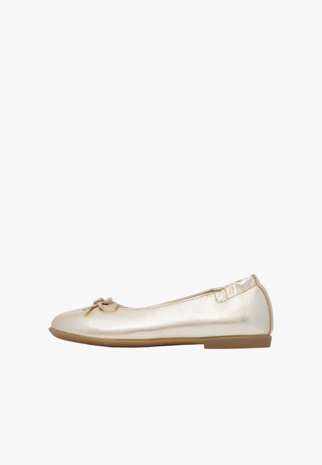 NATURINO CROISE'Ballerinas aus Metallic-Leder, Platin