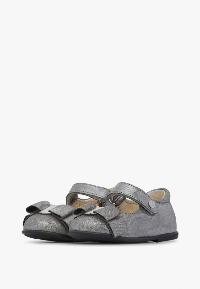 NATURINO JETE'Ballerinas aus Veloursleder, Silber