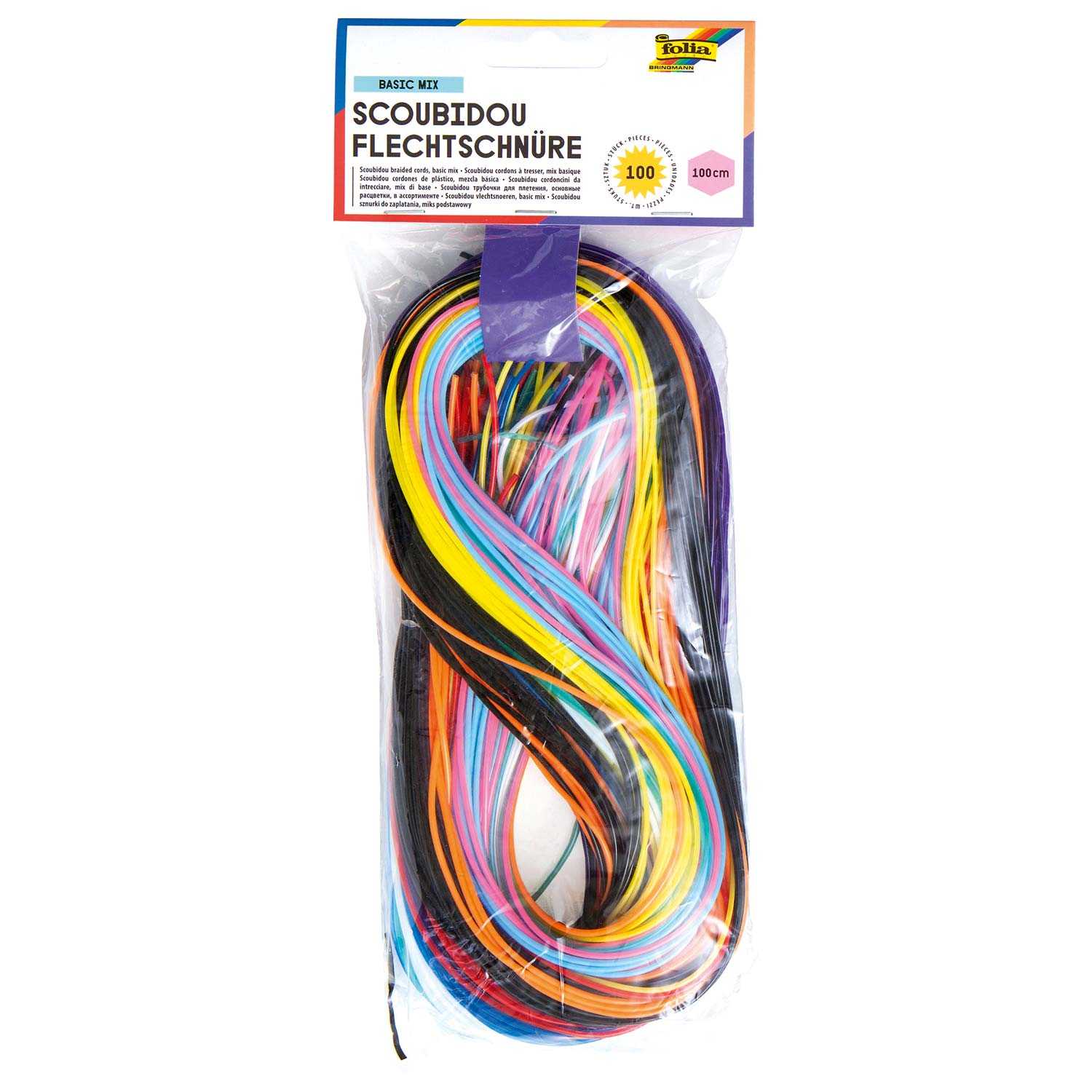 Folia Scoubidou Flechtschnüre opak/transparent 100 cm 100er