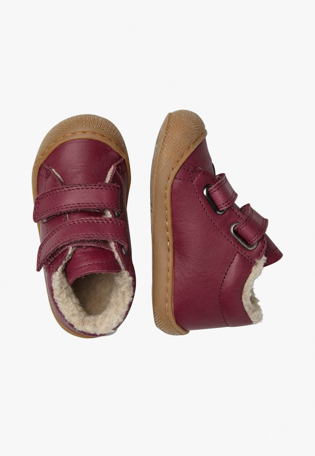 NATURINO COCOON VLLauflernschuhe aus Nappaleder mit Wollfutter, Dunkelrot