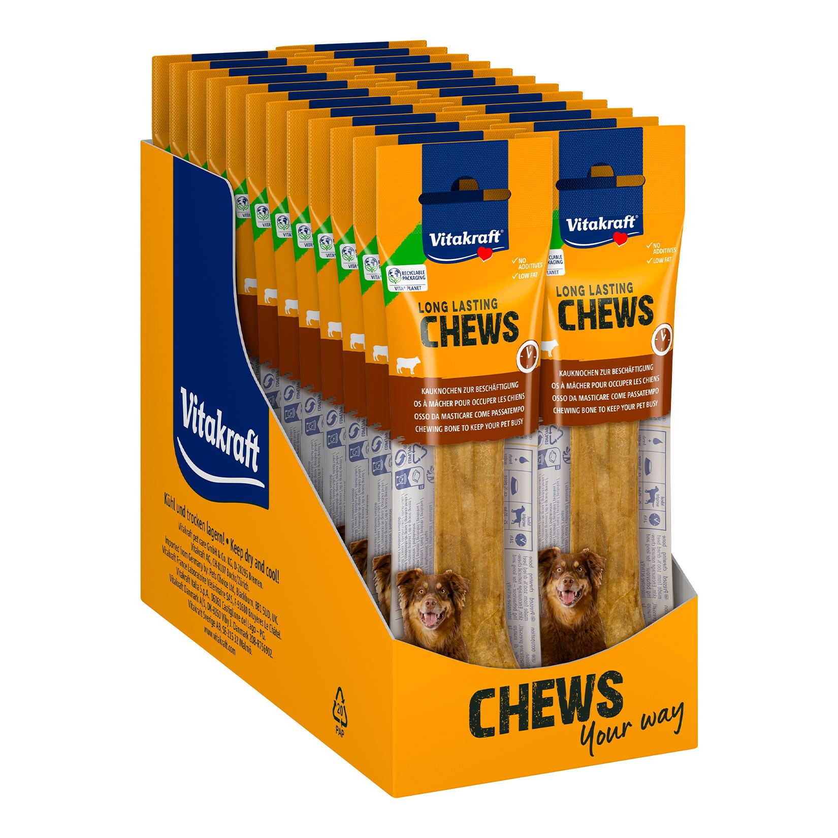 Vitakraft Long Lasting Chews Kauknochen 60 g, 24er Pack