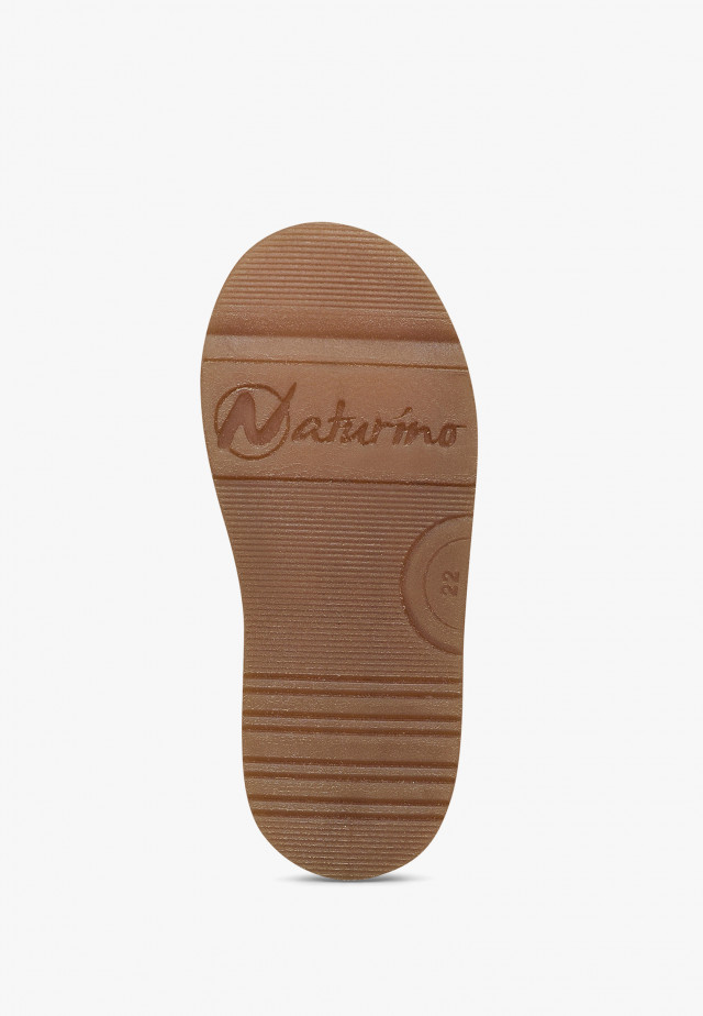 NATURINO DORD ZIPSneakers aus Veloursleder mit Glitzerherz-Print, Rosa-Platin