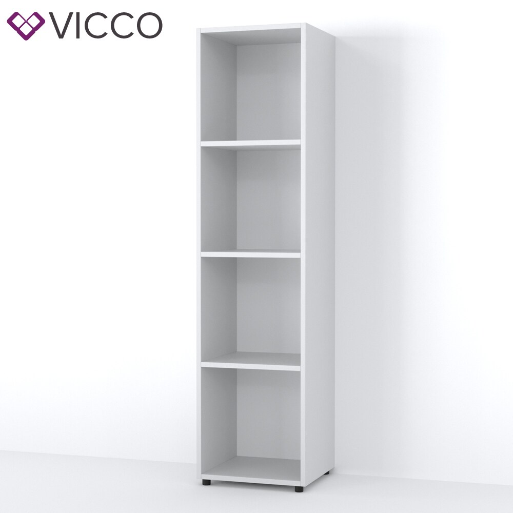 VICCO Raumteiler LUDUS 4 Fächer Weiß - Standregal Regal Bücherregal Büroregal