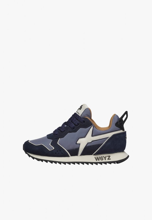JET-J.Sneakers aus technischem Gewebe und Veloursleder, Marineblau