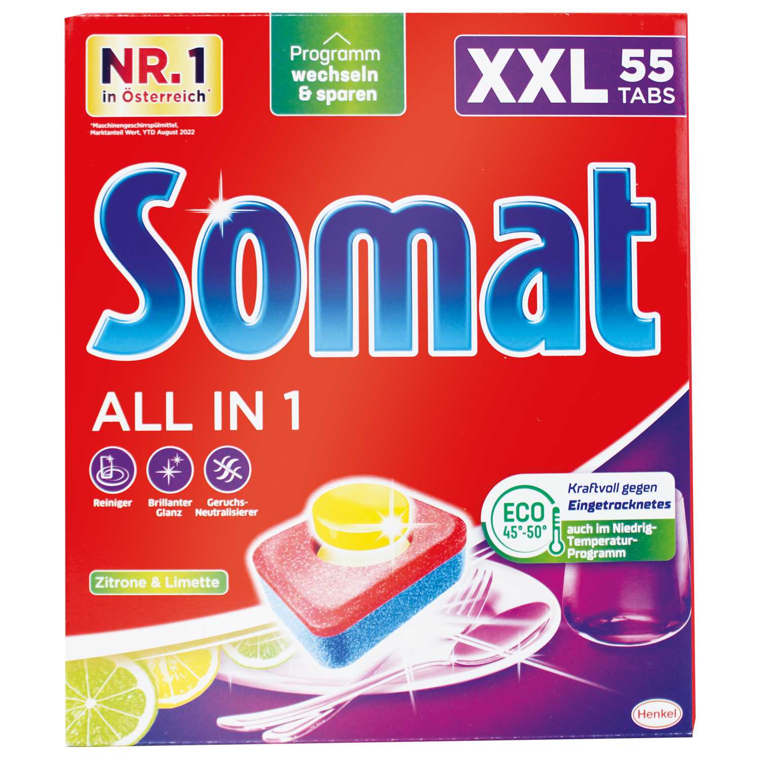 Somat Geschirrspültabs 55st. Zitrone+Limette
