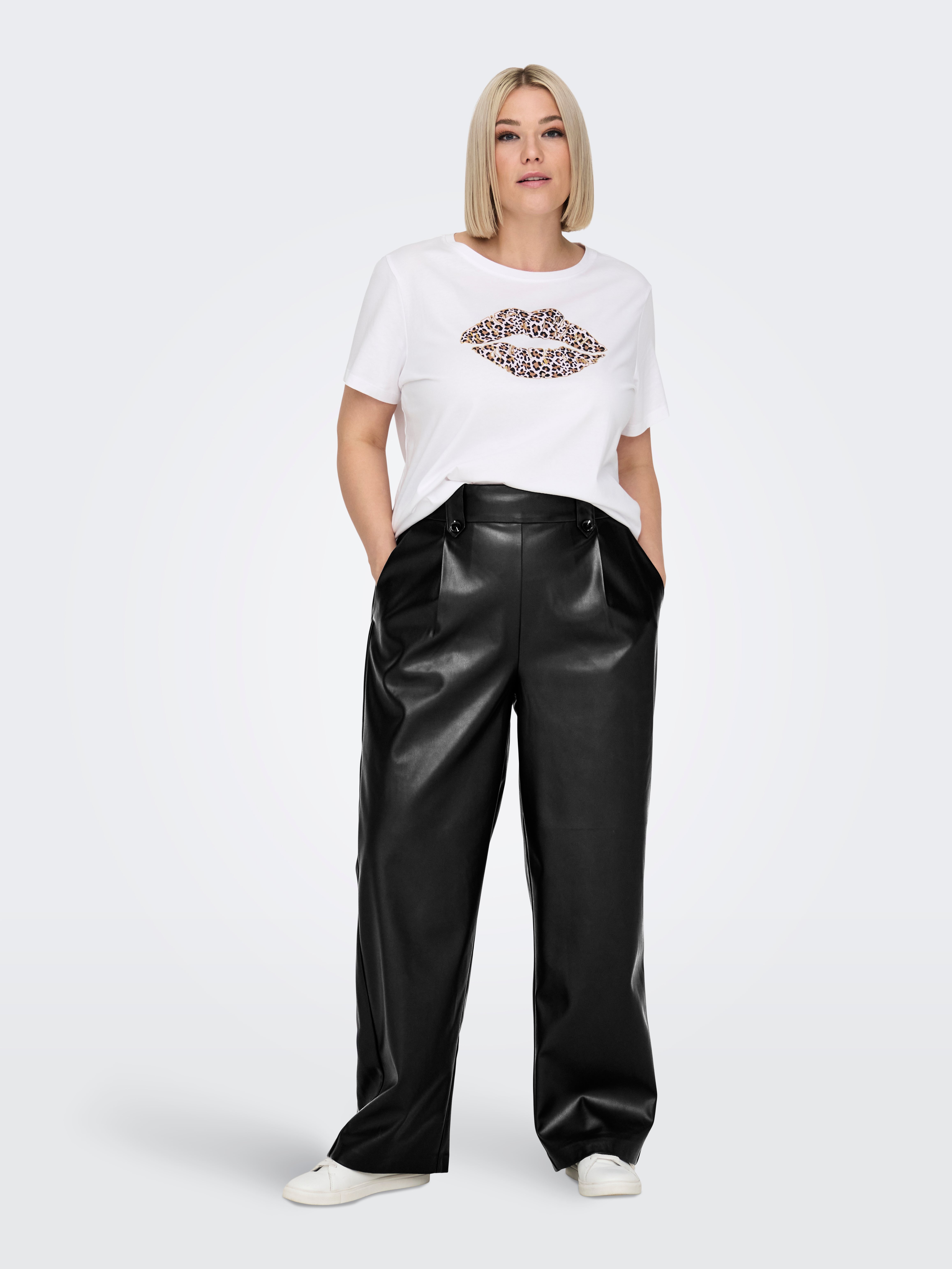 CARBINA Weiter Beinschnitt Hose Black