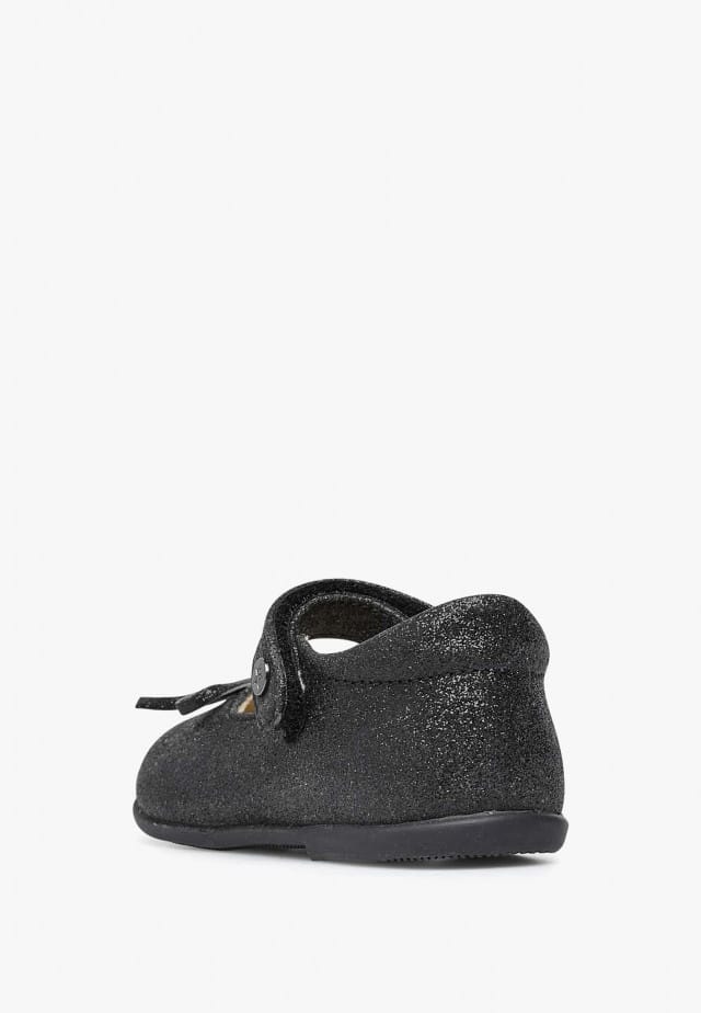 NATURINO BALLETBallerinas aus glitzerndem Leder, Schwarz