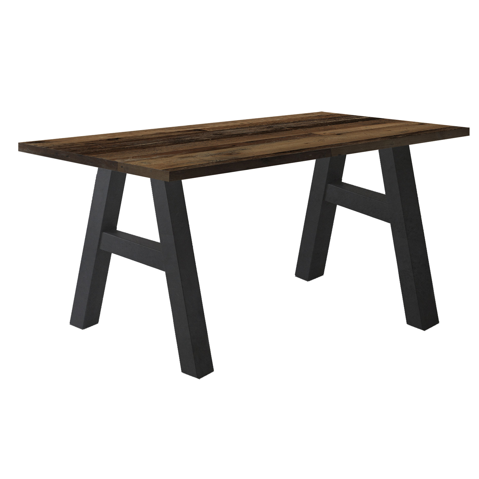 Schreibtisch - Texas Oak-Schwarzstahloptik - A-Gestell - 120 cm