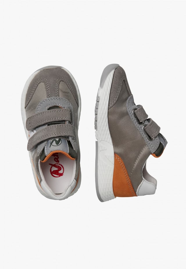 NATURINO JESKO 2 VL.Sneakers aus Veloursleder und technischem Gewebe, Grau-Orange
