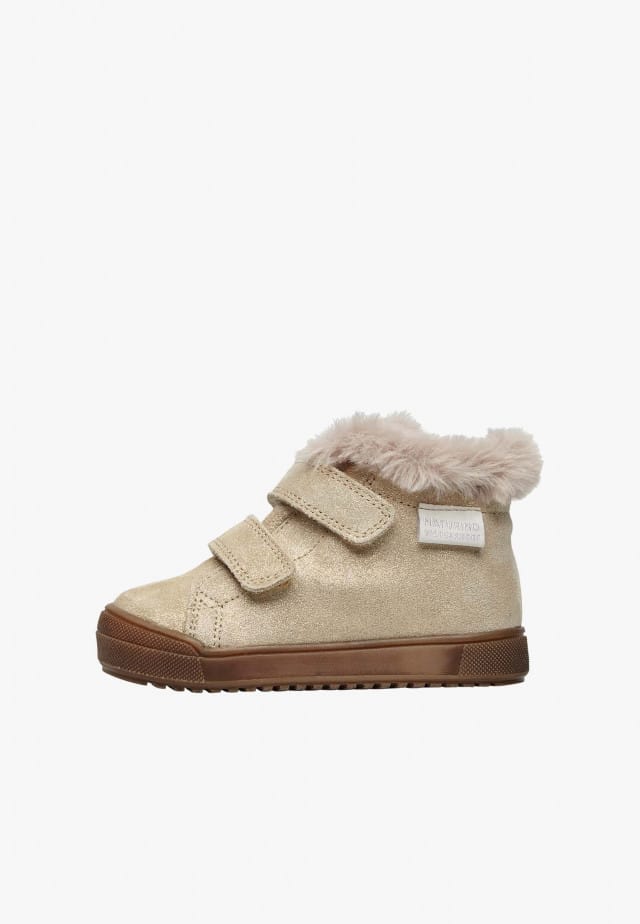 NATURINO DELLEN VLStiefel aus Veloursleder und Glitter, Platin
