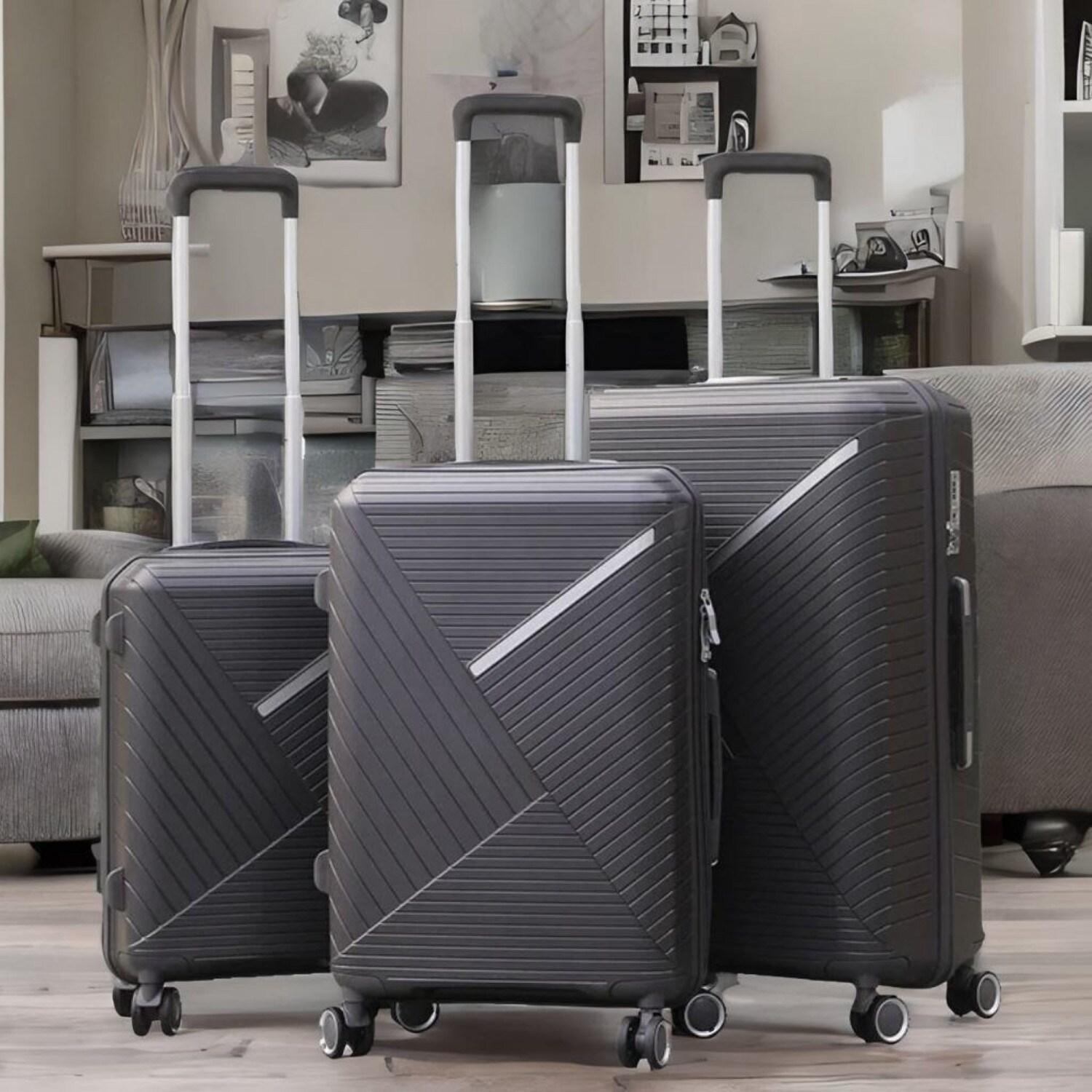 Koffer 3 tlg Set Trolley Kofferset Handgepäck Polypropylen