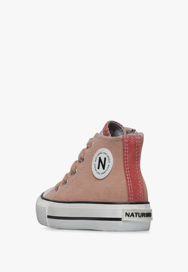 NATURINO YLFAS.Sneakers aus Veloursleder, Puderrosa