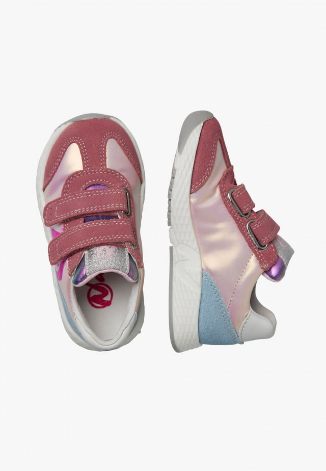 NATURINO JESKO 2 VL.Sneakers aus Veloursleder und technischem Gewebe, Rot-Rosa