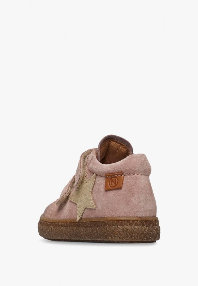 NATURINO ALBUS STAR VLSneakers aus Leder und Veloursleder mit Stern-Patch, Rosa-Platin