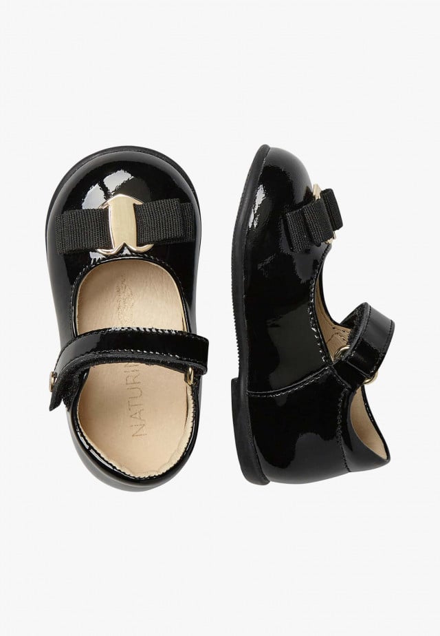 NATURINO JETE'Ballerinas aus Lackleder, Schwarz