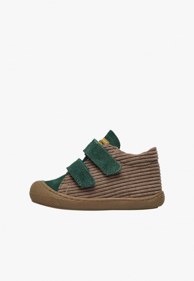 NATURINO COCOON VLLauflernschuhe aus Veloursleder, Braun-Grün