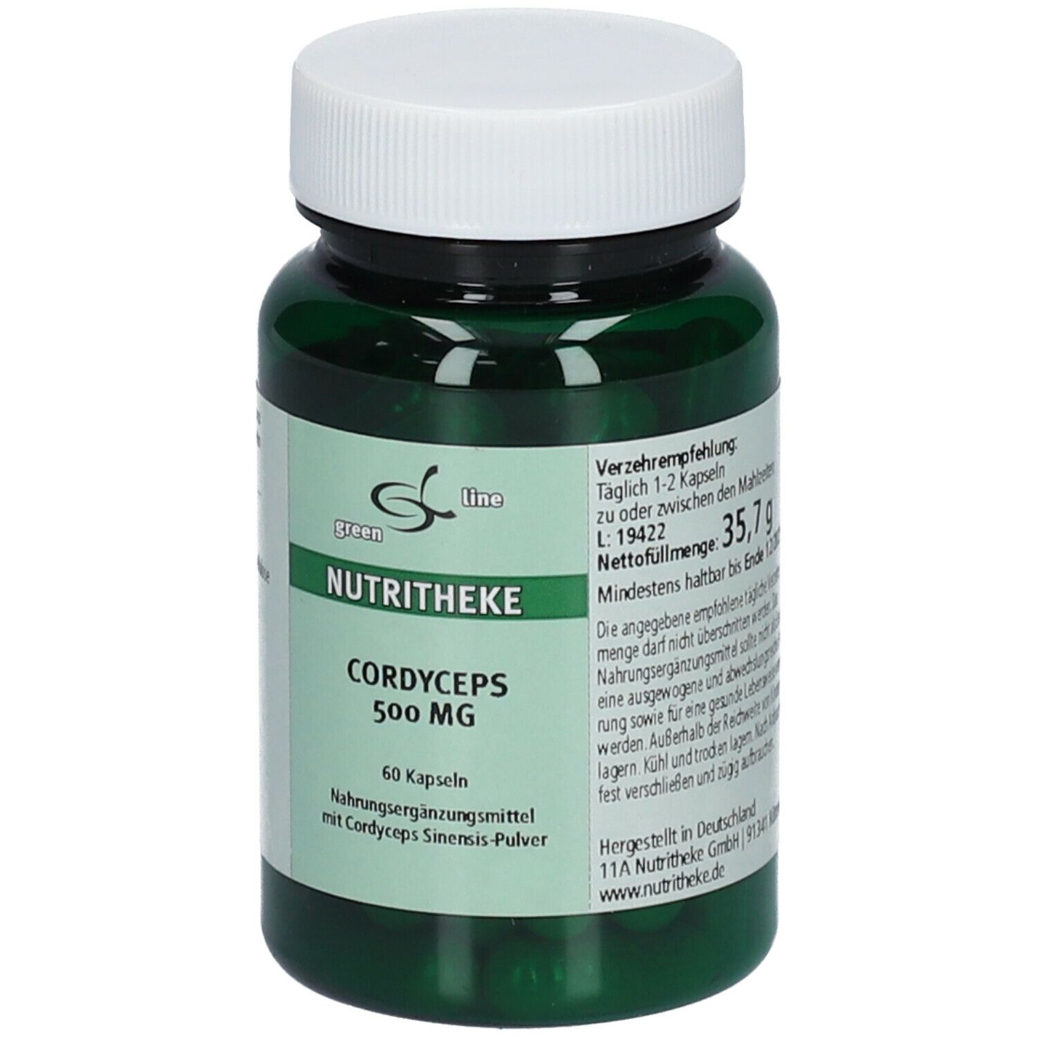 green line NUTRITHEKE CORDYCEPS 500 mg