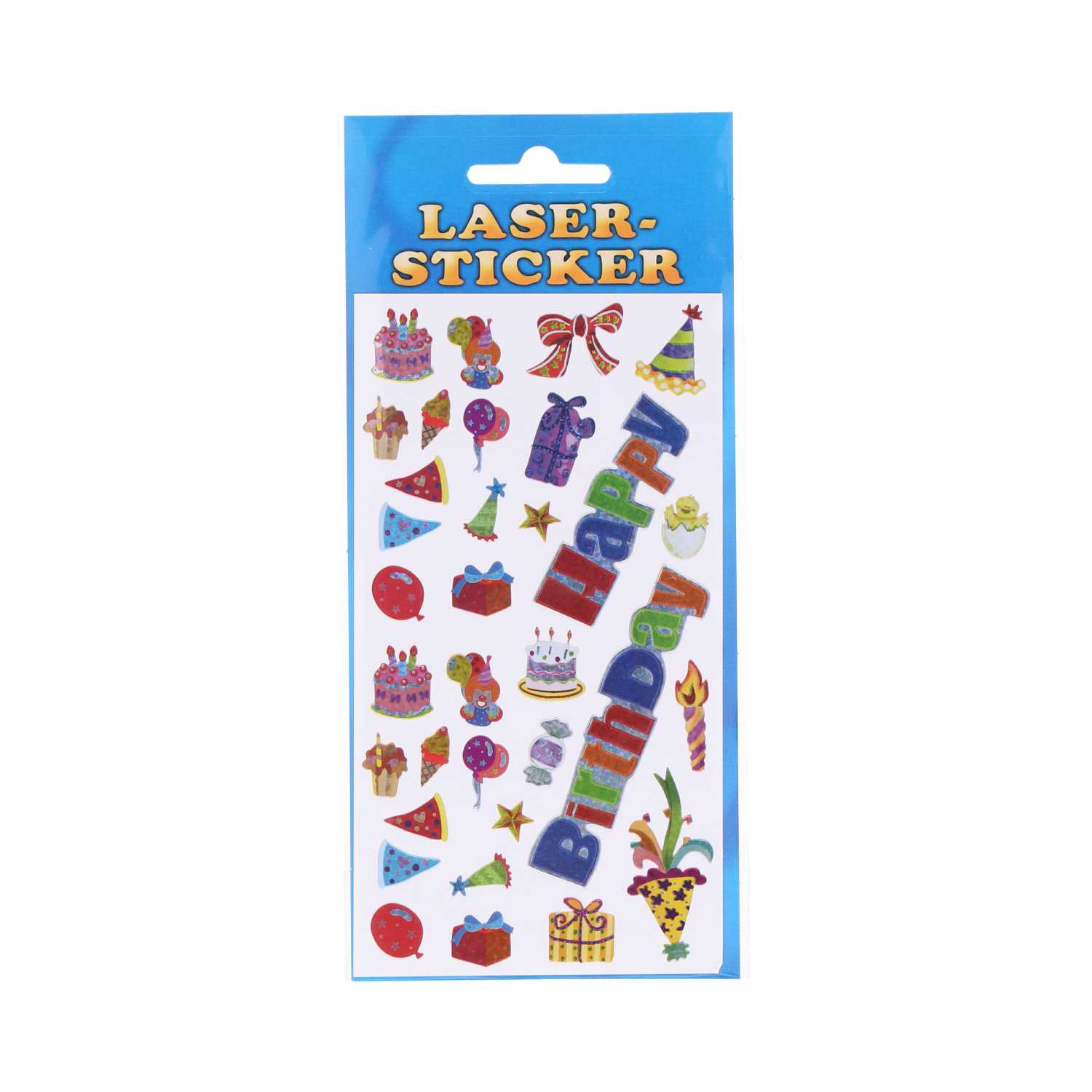 Sticker Laser Happy Birthday 4fach