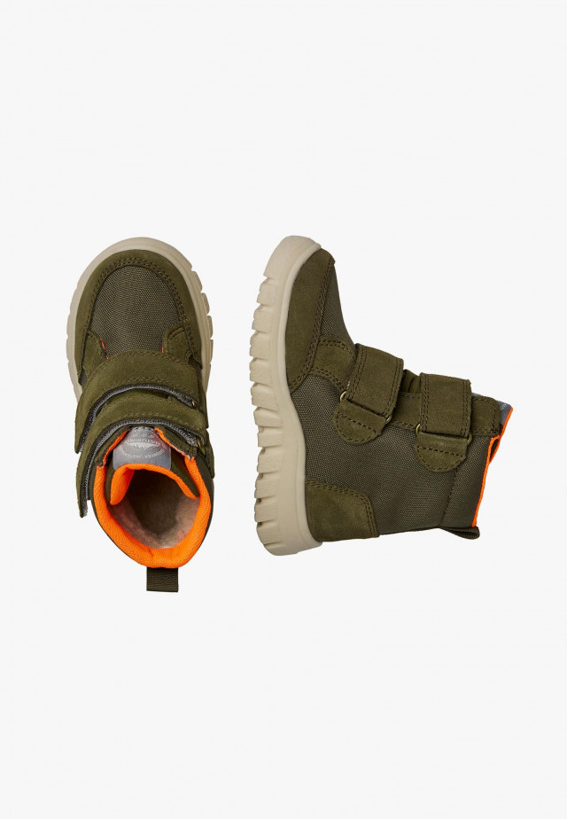NATURINO GEMINAE 3 VL WP.Stiefel aus Veloursleder und technischem Gewebe, Militärgrün