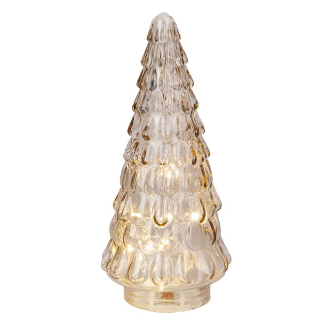 Dekobaum mit LED - hellbraun - ca. 11 x 23 cm