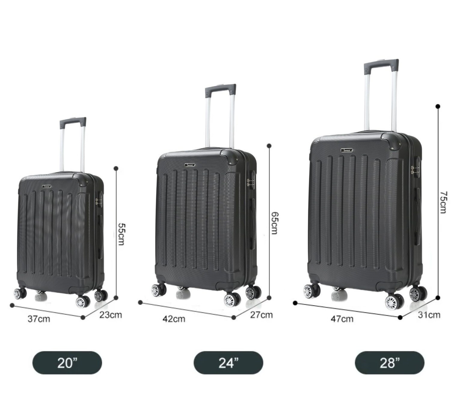 Reisekoffer Koffer 3 tlg Hartschale Trolley Set