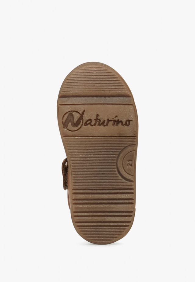 NATURINO DORD ZIPLedersneakers mit Reißverschluss, Cognac