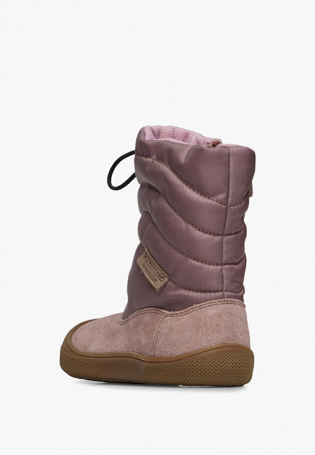 NATURINO BISQUI ZIP WPBarfußstiefel aus Veloursleder und Stoff, Rosa