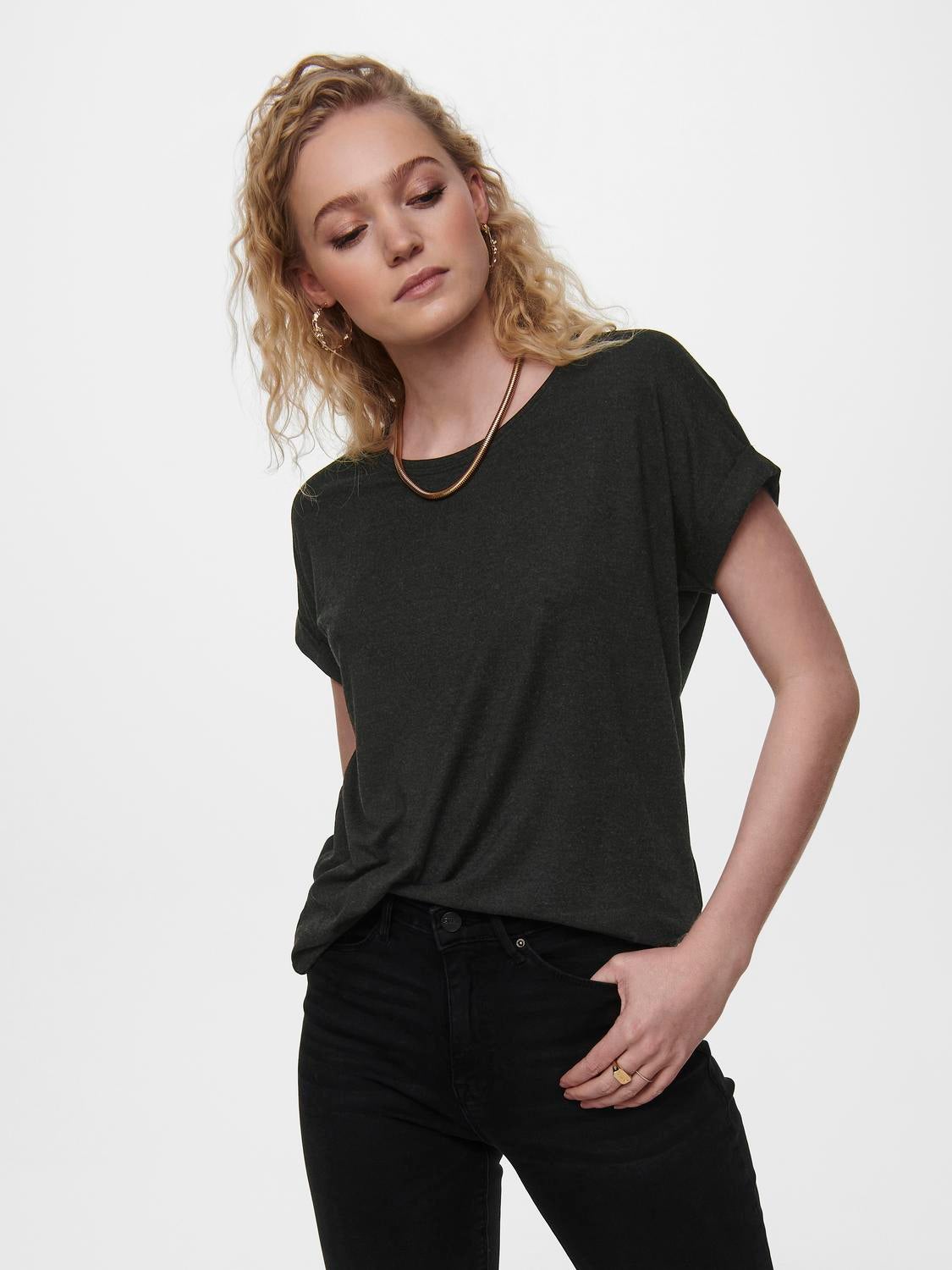 ONLMOSTER Top Dark Grey Melange