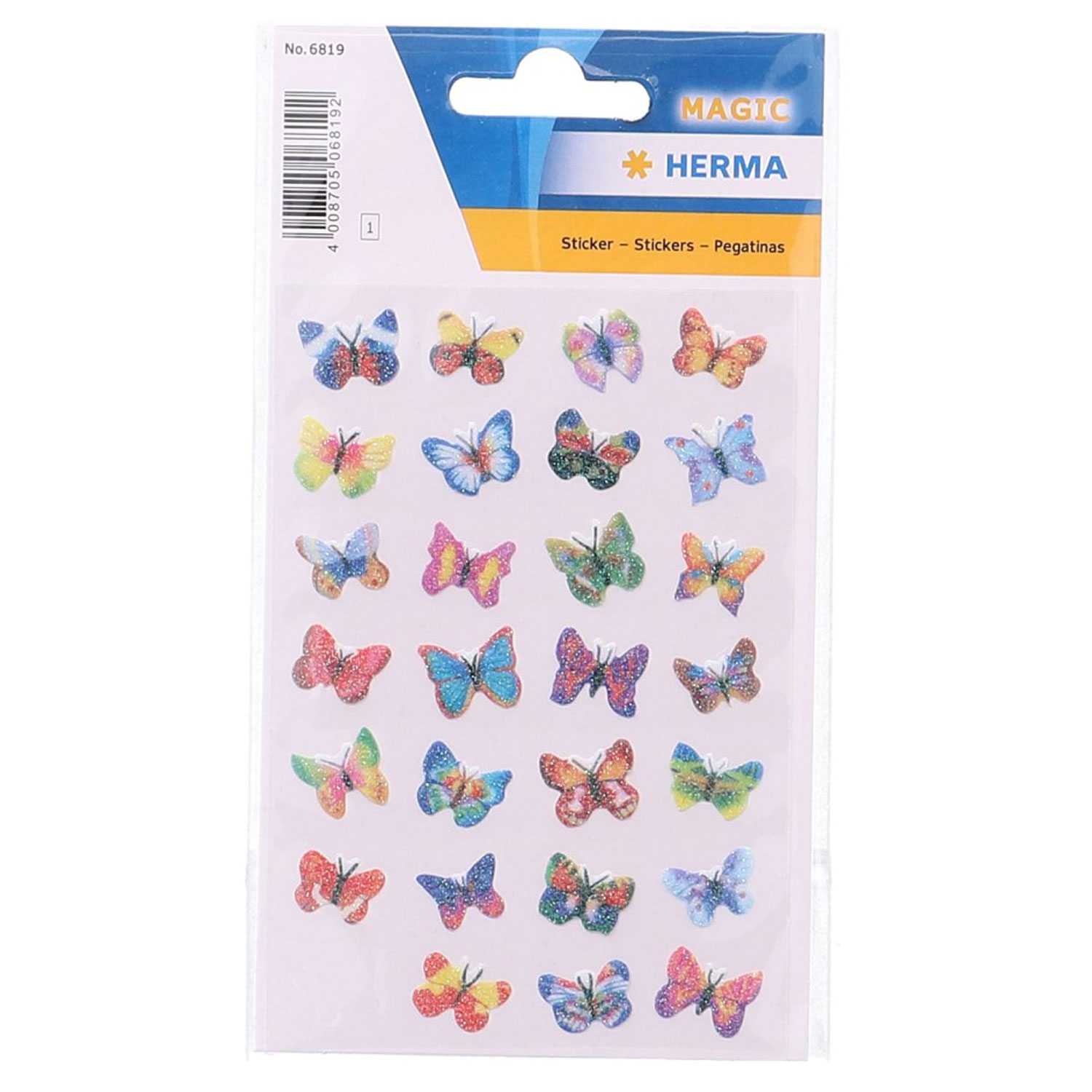 Herma Sticker Schmetterlinge beglimmert 1 Blatt