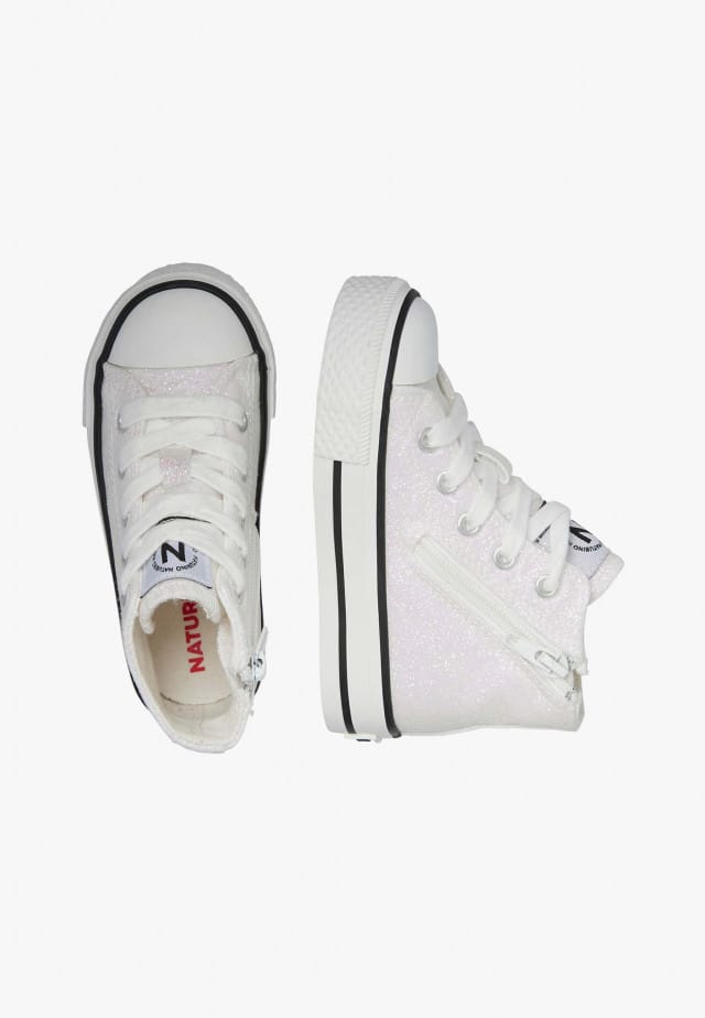 NATURINO YLFAS.Sneakers aus glitzerndem Stoff, Silber