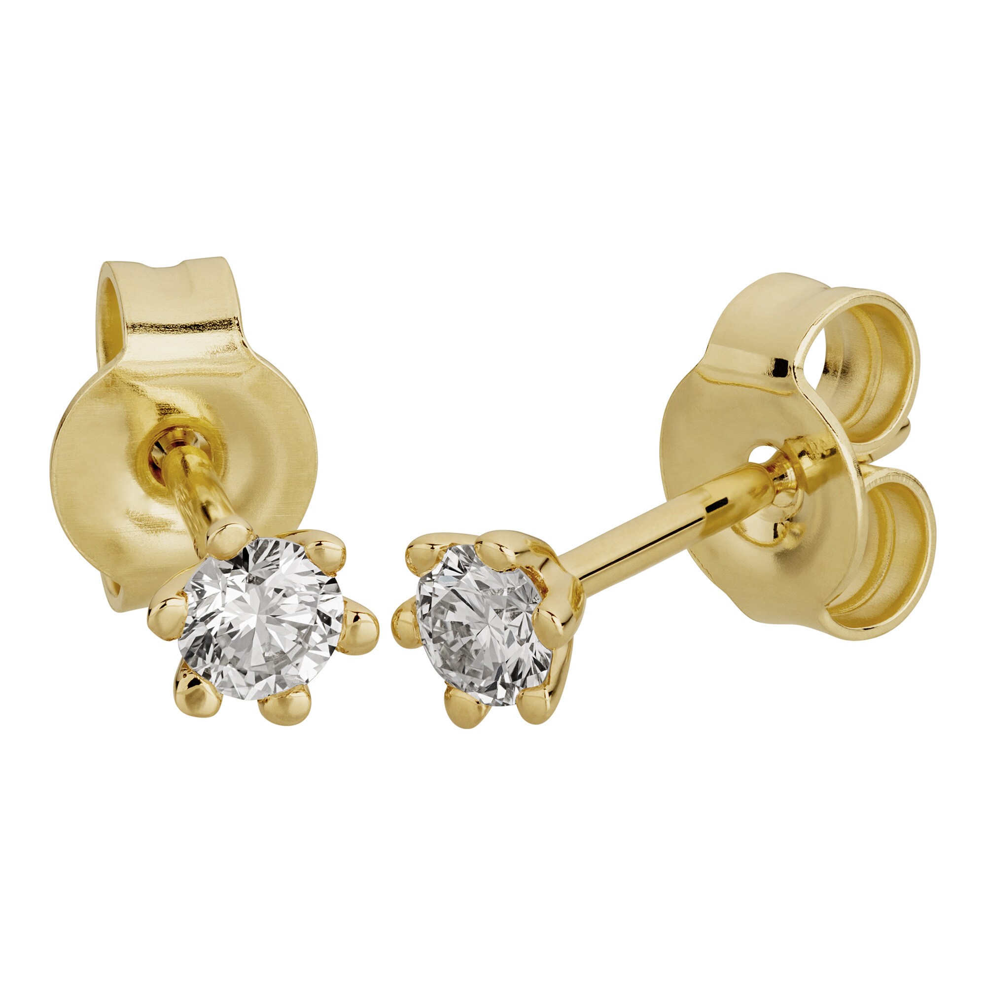 Orolino Ohrringe Gold 585 mit 2 natürlichen Brillanten zus. 0,20ct.