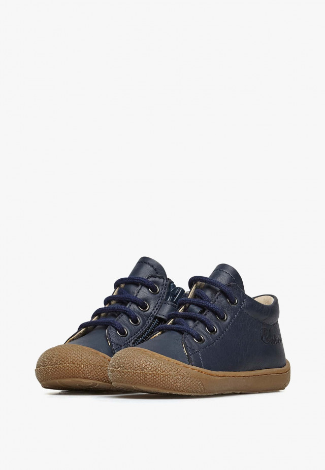 NATURINO COCOON ZIPLauflernschuhe aus Nappaleder mit Reißverschluss, Marineblau