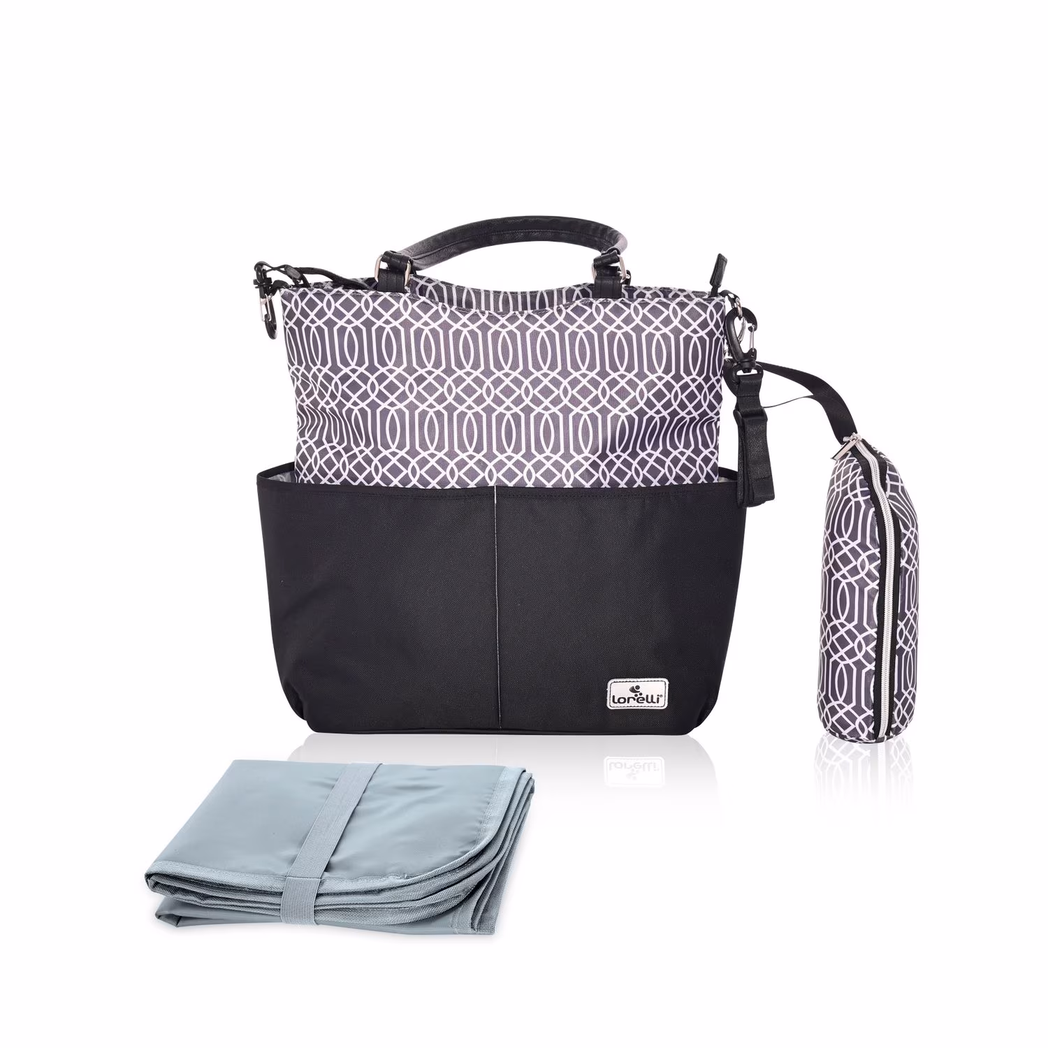 Lorelli Wickeltasche Laura, 2 Außentaschen, Reißverschluss, Wickelunterlage schwarz
