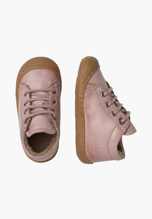 NATURINO COCOONLauflernschuhe aus Leder mit Wollfutter, Altrosa