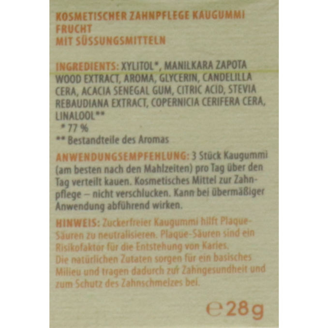 Natur Zahnpflege Fruchtkaugummi, 28g von Birkengold