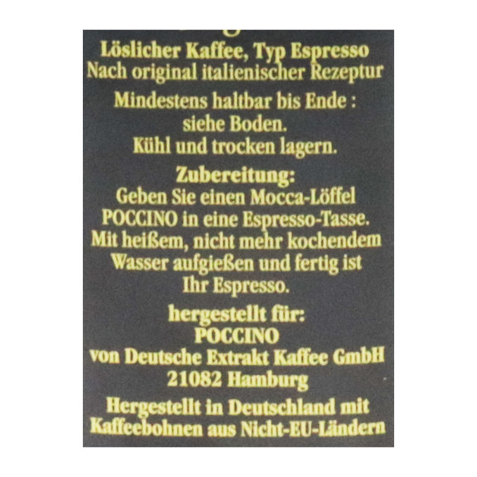 Poccino Espresso Instant Kaffee, 50g von Poccino