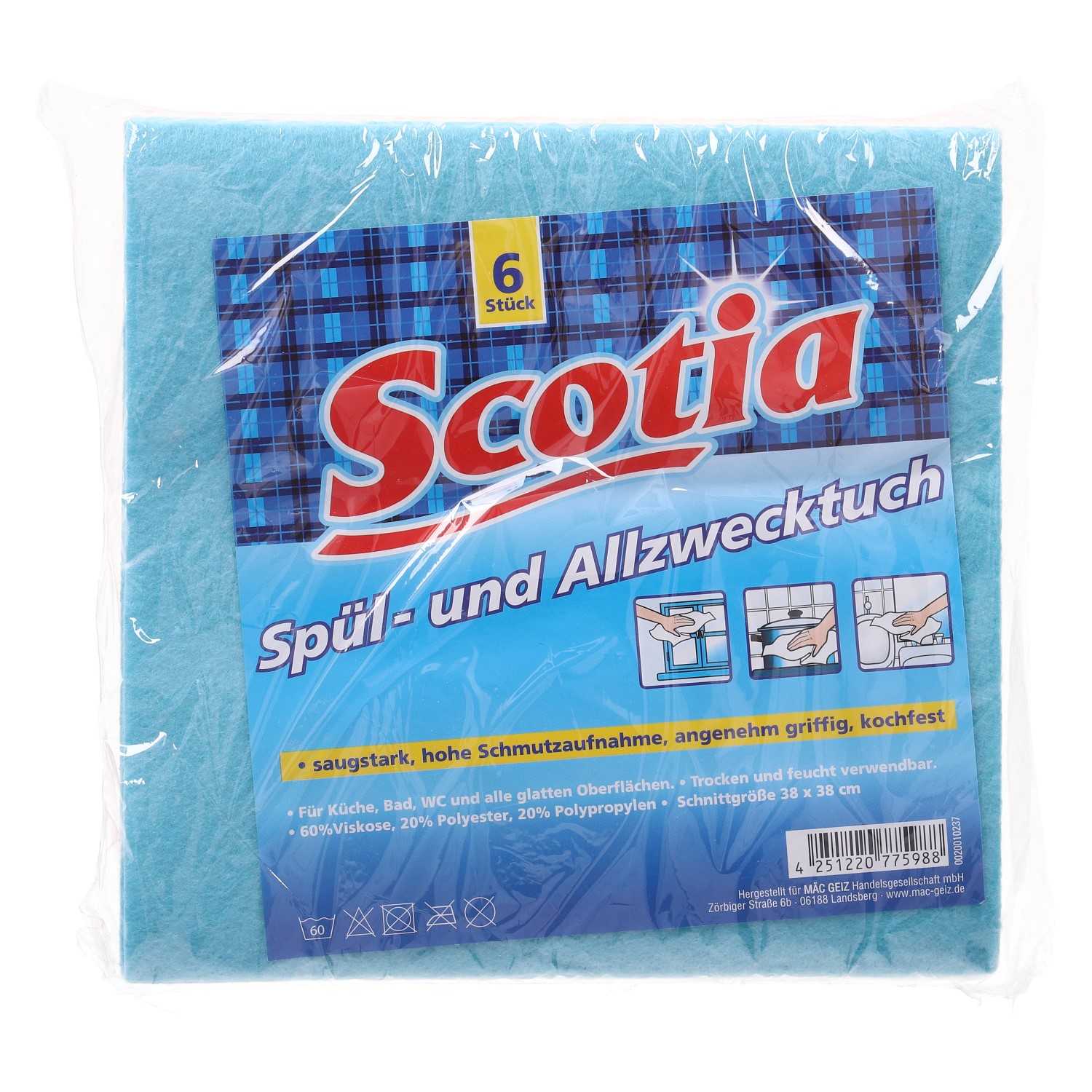 Scotia Spül- & Allzwecktuch 38 x 38 cm bunt 6er