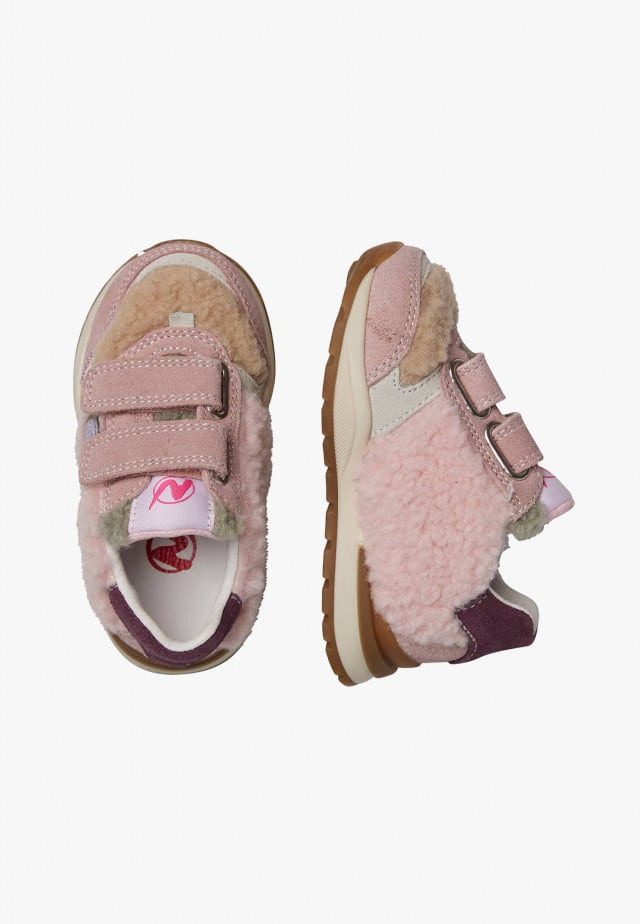 NATURINO QUELLY VL.Sneakers aus Veloursleder und Wolle, Rosa