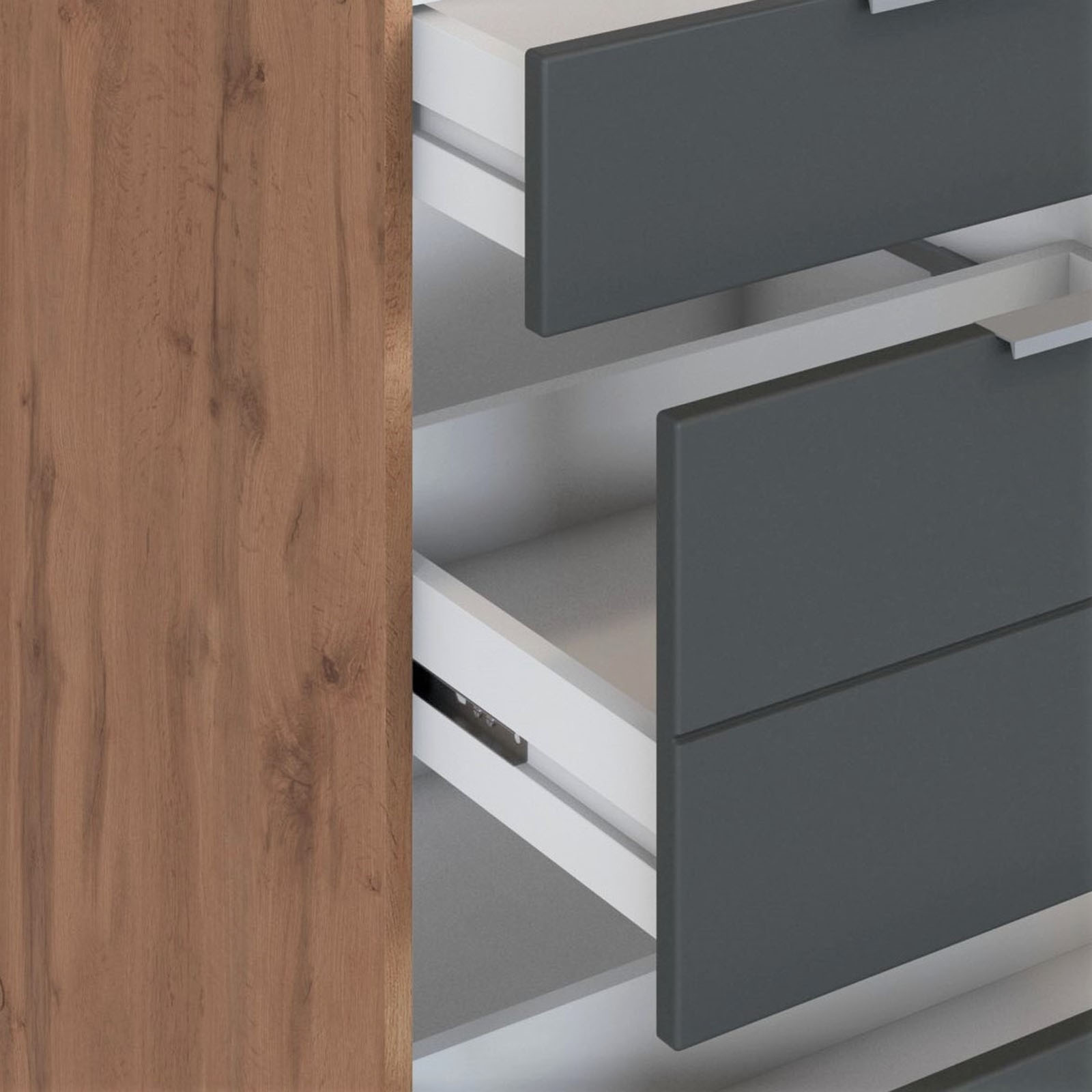 Unterschrank FLORENZ - Wotaneiche-grau matt - 180 cm