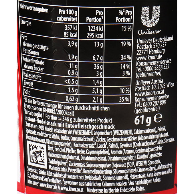 Knorr Asia Noodles mit Ente, 61g von Knorr