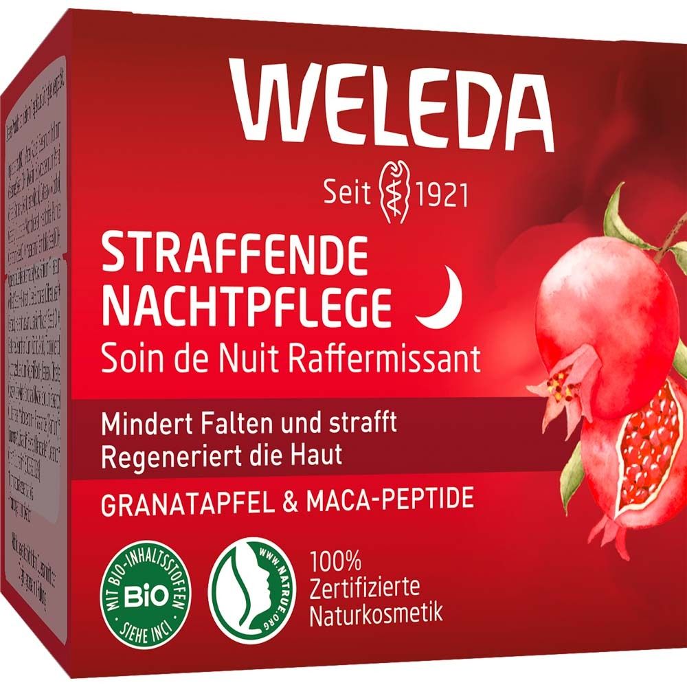 Weleda Straffende Nachtpflege Granatapfel & Maca-Peptide - nährt intensiv, strafft & mindert Falten