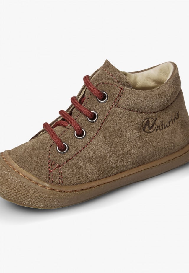 NATURINO COCOON ZIPLauflernschuhe aus Veloursleder mit Reißverschluss, Hellbraun