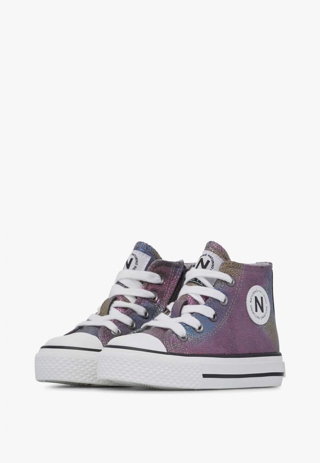 NATURINO YLFAS.Sneakers aus Metallic-Stoff, Marineblau