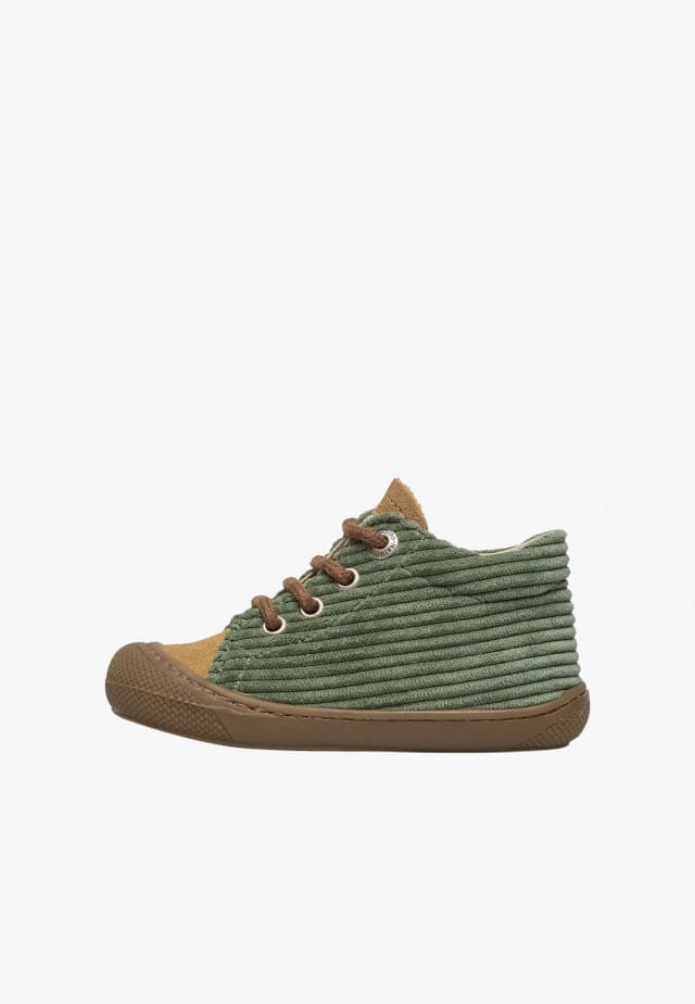 NATURINO COCOONLauflernschuhe aus Veloursleder, Grün-Kürbis