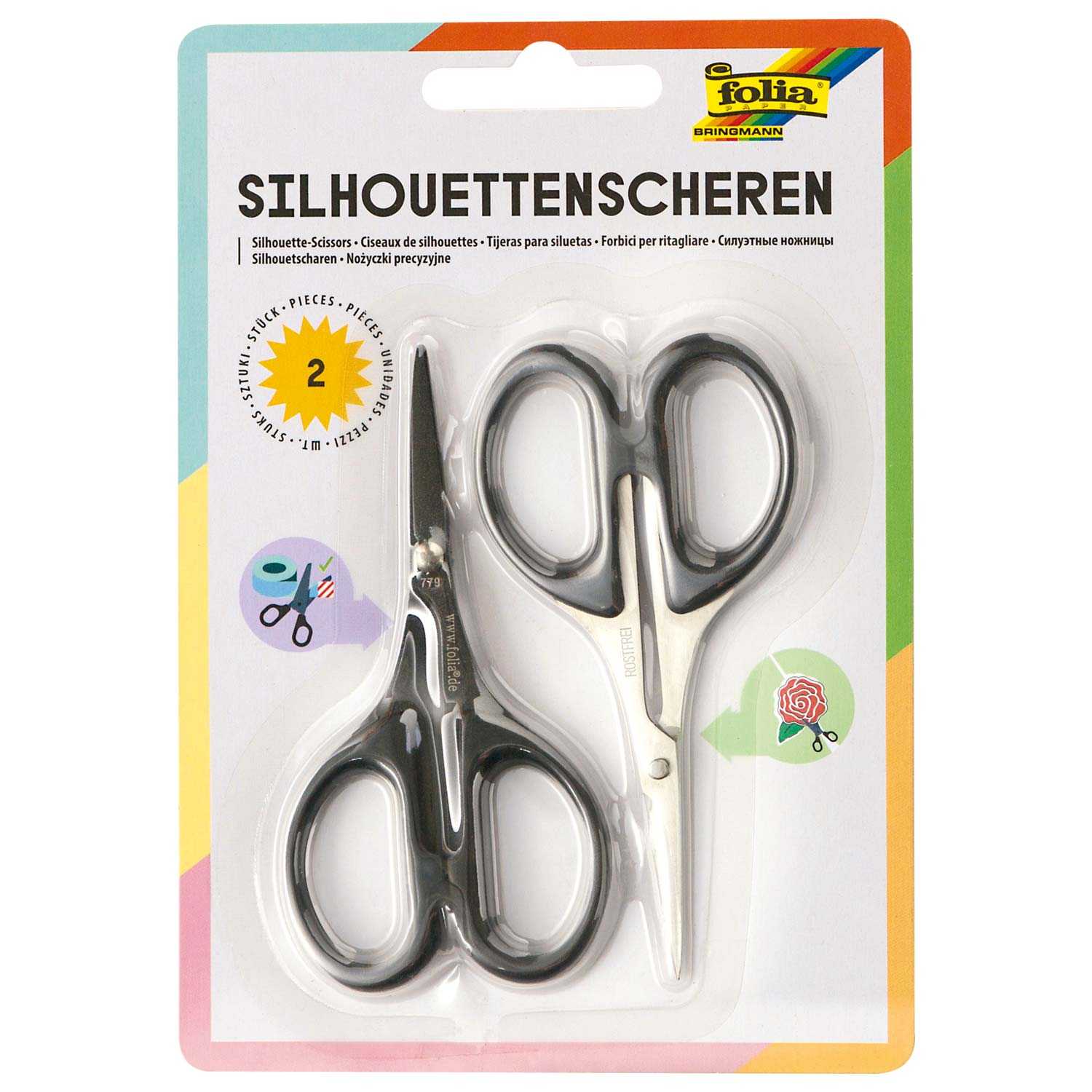 FOLIA Silhouettenscheren-Set 10,5 cm 2er schwarz
