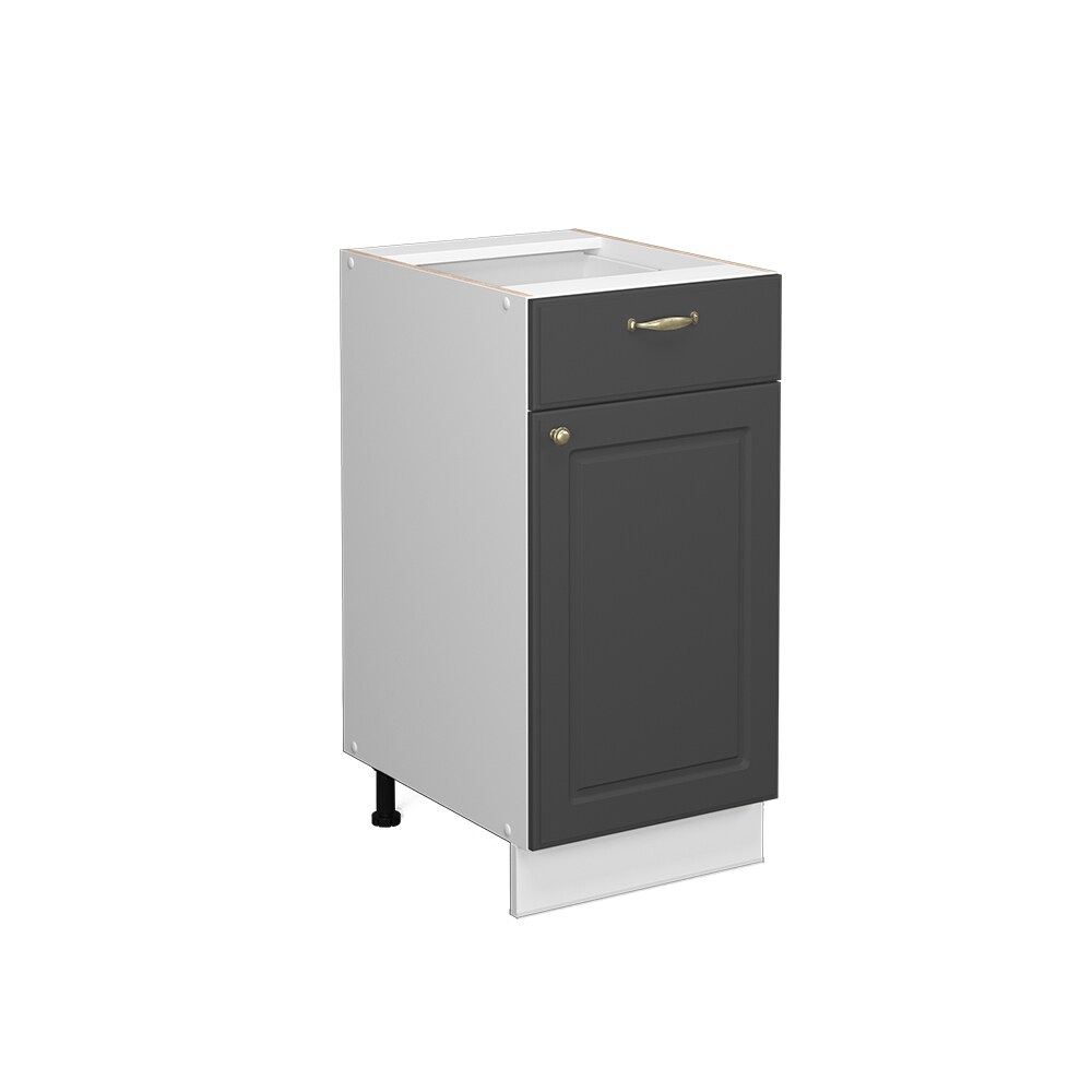 Vicco Schubunterschrank Küchenschrank Küchenmöbel Fame-Line Weiß Anthrazit-Gold Landhaus 40 cm Küche Einbauküche Drehtür Schublade Einlegeboden Blende Küchenzeile