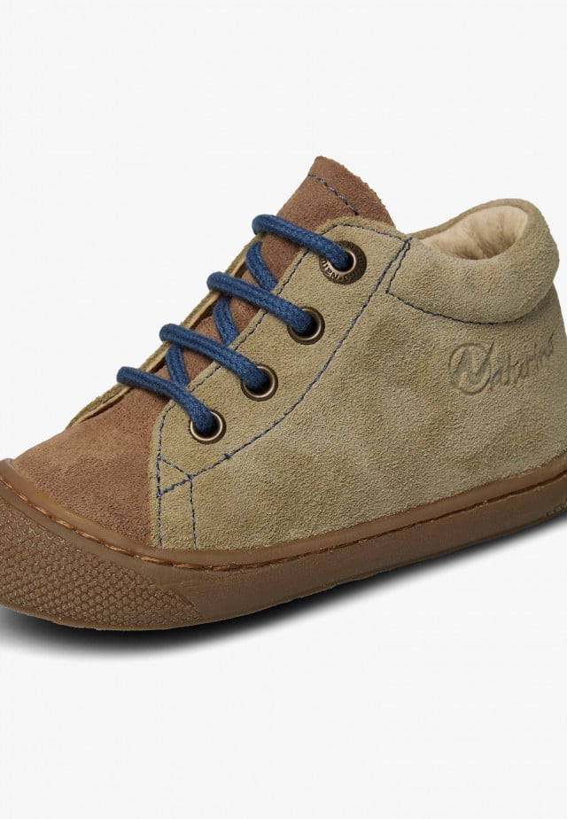 NATURINO COCOONLauflernschuhe aus Veloursleder, Grau-Braun