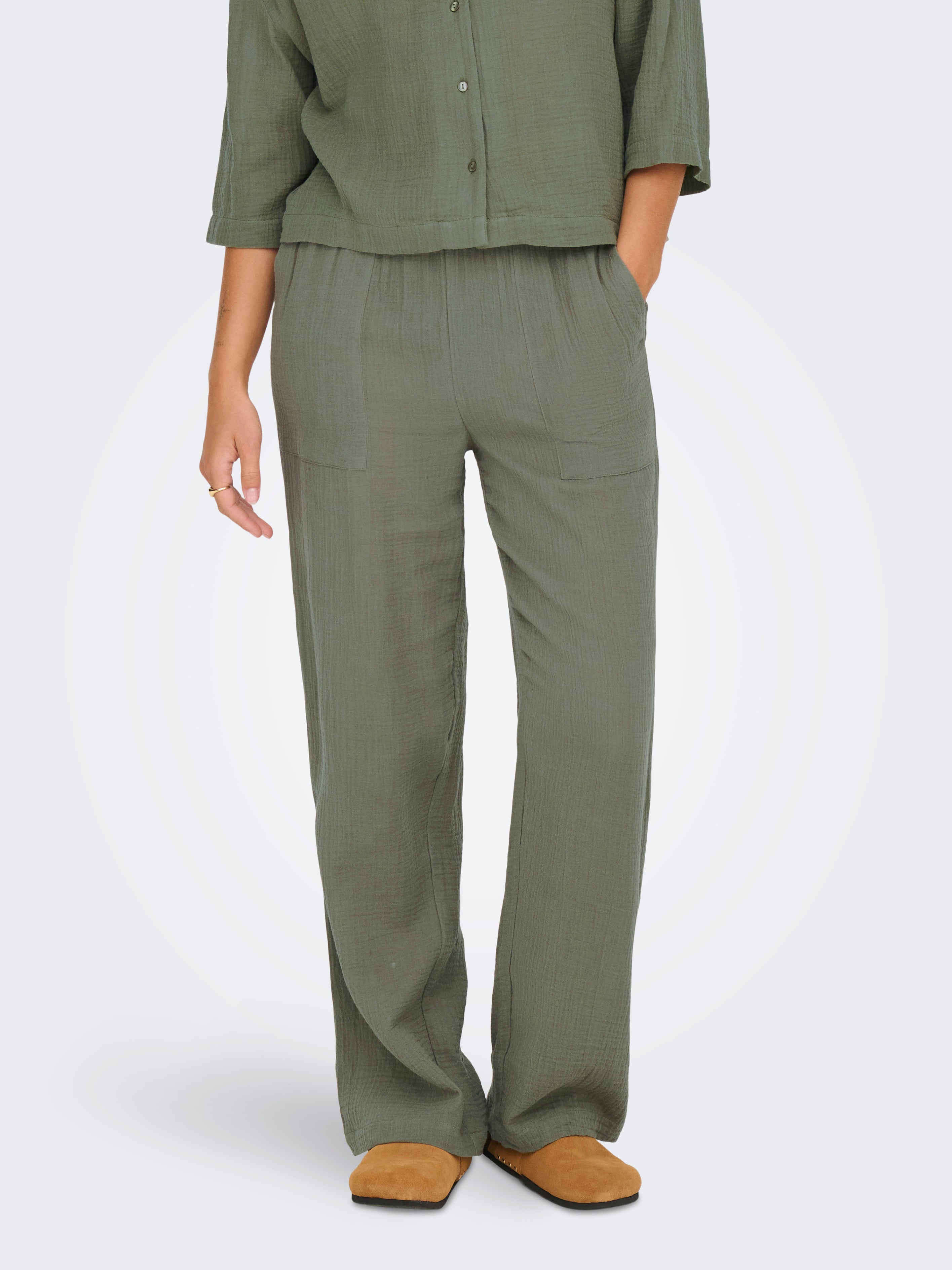 JDYUMA Weiter Beinschnitt Hose Mulled Basil