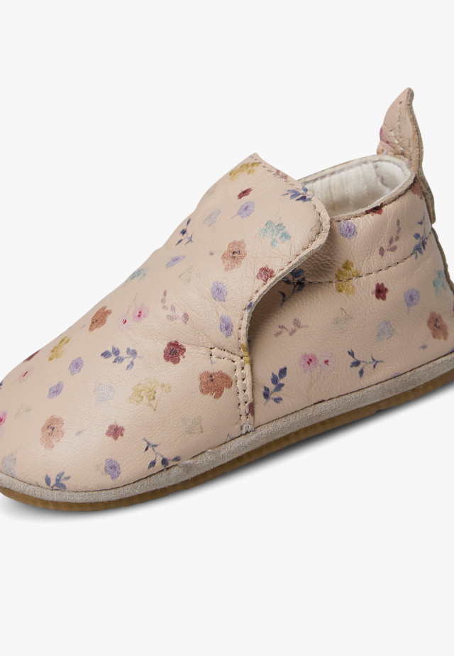 NATURINO PLUMARD 2Krabbelschuhe mit Blumenprint, Cremeweiß