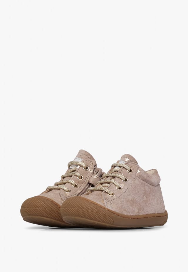 NATURINO COCOON ZIPLauflernschuhe aus Veloursleder mit Reißverschluss, Taupe